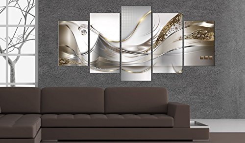 murando - Bilder 225x112 cm Vlies Leinwandbild 5 TLG Kunstdruck modern Wandbilder XXL Wanddekoration Design Wand Bild - Abstrakt Blumen a-A-0004-b-o