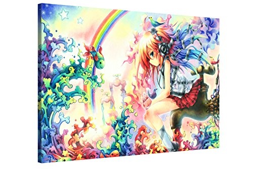 Gallery of Innovative Art Premium Leinwanddruck 120x80cm - The Rainbow Basin - Kunstdruck Auf Leinwand Auf 2cm Holz-Keilrahmen Für Wohn- Und Schlafzimmer Von Emperpep - Anime Kollektion