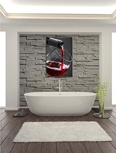 köstlicher Rotwein schwarz/weiß Format: 80x60 auf Leinwand, XXL riesige Bilder fertig gerahmt mit Keilrahmen, Kunstdruck auf Wandbild mit Rahmen, günstiger als Gemälde oder Ölbild, kein Poster oder Plakat