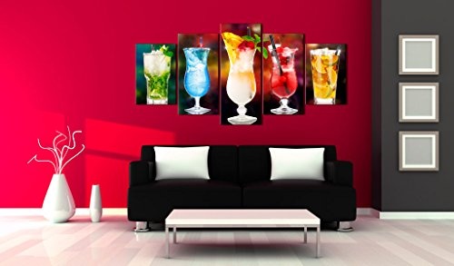 murando - Bilder 200x100 cm Vlies Leinwandbild 5 tlg Kunstdruck modern Wandbilder XXL Wanddekoration Design Wand Bild - Küche Drink 030107-16