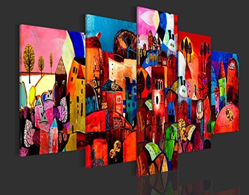 murando - Bilder 200x100 cm Vlies Leinwandbild 5 tlg Kunstdruck modern Wandbilder XXL Wanddekoration Design Wand Bild - Kunst Abstrakt 051447