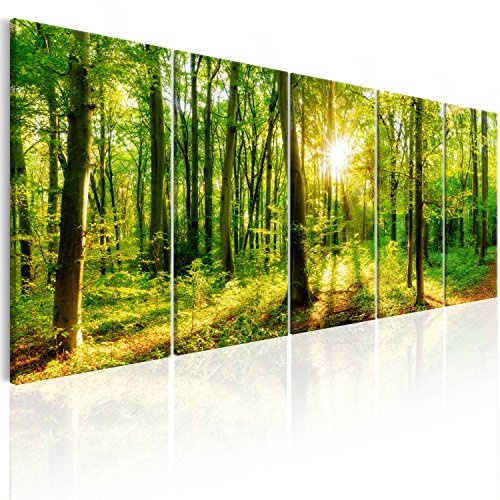 murando - Bilder Wald 225x90 cm Vlies Leinwandbild 5 TLG...