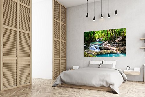 PMP-4life Wand-Bild Wasserfall im Wald, hochauflösendes Wasserfall-Poster XXL, Natur Poster in HD, großes Fotoposter Wanddekoration | Landschaft Bäume Wasser