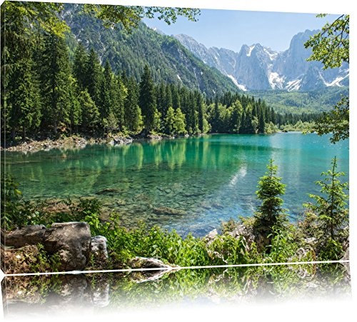 Wunderschöner See im Wald Format: 120x80 auf...