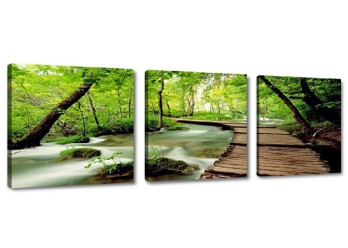 150 x 50 cm Visario echtes Marken Leinwandbild Nr. 4216 Bilder auf Leinwand Bild Natur drei Teile