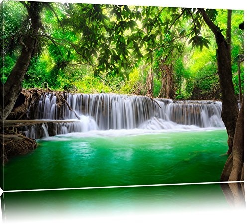 Kleiner Wasserfall im Dschungel Format: 120x80 auf...