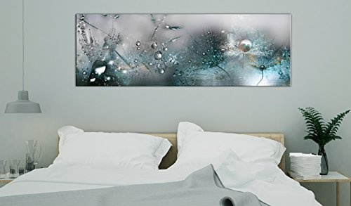 murando - Bilder Pusteblume 135x45 cm Vlies Leinwandbild 1 TLG Kunstdruck modern Wandbilder XXL Wanddekoration Design Wand Bild - Blumen Natur grau blau Pusteblumen b-C-0169-b-d