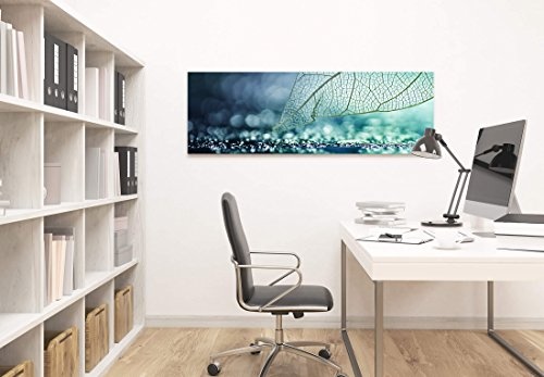 Paul Sinus Art Leinwandbilder | Bilder Leinwand 150x50cm Skelett Blatt - Abstrakt