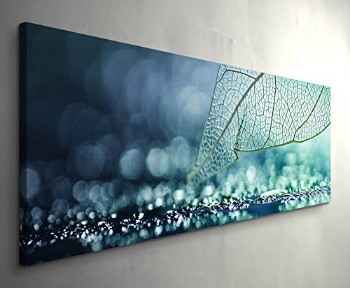 Paul Sinus Art Leinwandbilder | Bilder Leinwand 150x50cm Skelett Blatt - Abstrakt