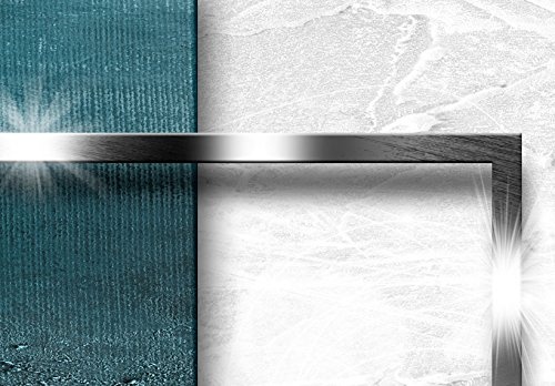 murando - Bilder Abstrakt 200x90 cm - Vlies Leinwandbild - 4 TLG - Kunstdruck - modern - Wandbilder XXL - Wanddekoration - Design - Wand Bild - grau blau a-A-0060-b-k