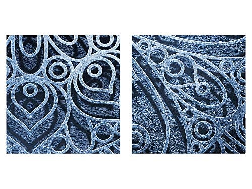 Bilder Mandala Abstrakt Wandbild 150 x 75 cm Vlies - Leinwand Bild XXL Format Wandbilder Wohnzimmer Wohnung Deko Kunstdrucke Blau 5 Teilig - MADE IN GERMANY - Fertig zum Aufhängen 101253b