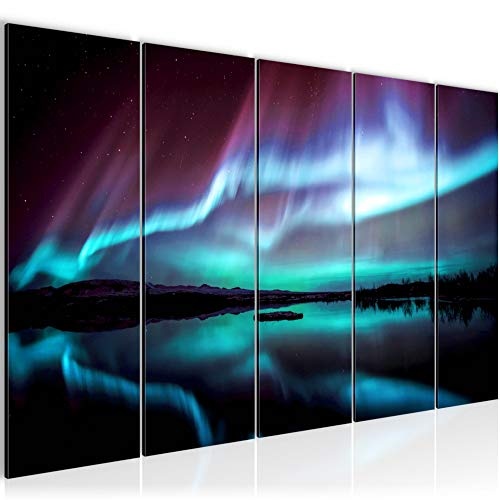 Bilder Polarlicht Wandbild 200 x 80 cm Vlies - Leinwand...