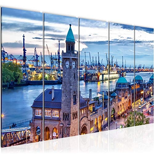 Bilder Stadt Hamburg Wandbild 150 x 60 cm Vlies -...