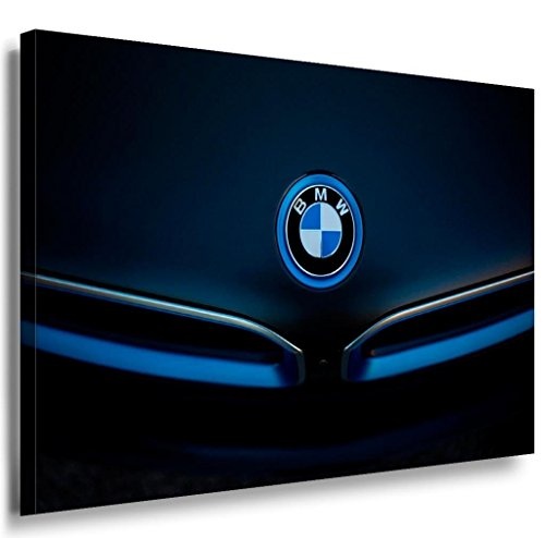 BMW Logo Blau Leinwandbild / LaraArt Bilder / Leinwand Bild + Mehrfarbig + Kunstdruck a11-1 Wandbild 40 x 30 cm