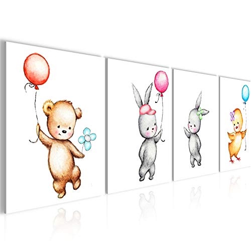 Bilder Kinderzimmer Tiere Wandbild 160 x 50 cm Vlies -...