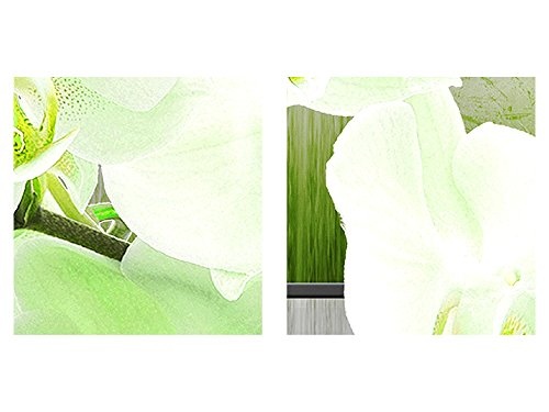 Bilder Blumen Orchidee Wandbild 200 x 100 cm Vlies - Leinwand Bild XXL Format Wandbilder Wohnzimmer Wohnung Deko Kunstdrucke Gelb 4 Teilig - Made IN Germany - Fertig zum Aufhängen 204641b