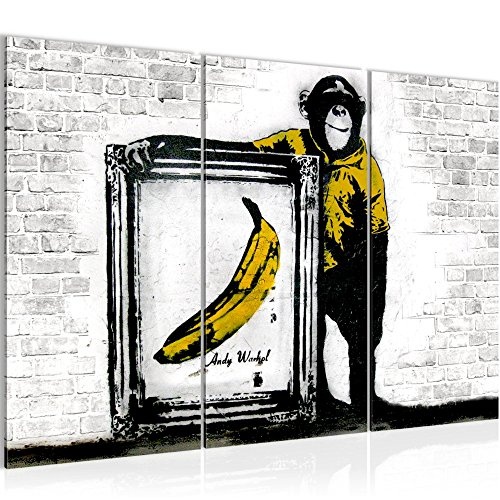 Bilder Affe Bannane Banksy Wandbild 120 x 80 cm - 3...
