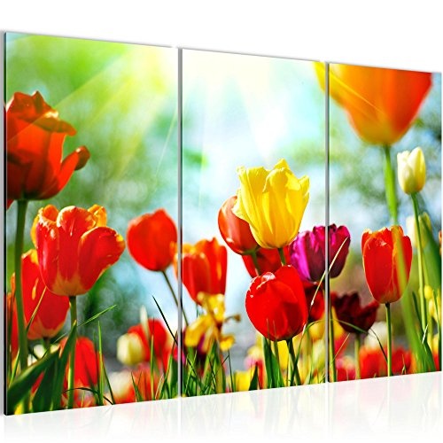 Runa Art Bilder Blumen Tulpen Wandbild 120 x 80 cm Vlies...