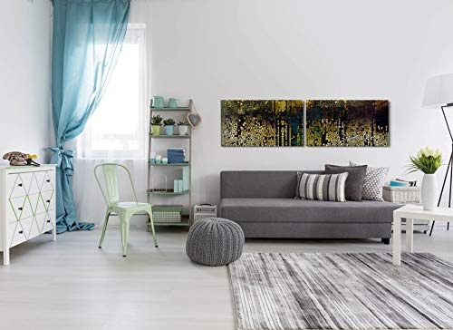 Paul Sinus Art Abstraktes Bild 180x50cm - 2 Wandbilder je 50x90cm - Kunstdrucke - Wandbild - Leinwandbilder fertig auf Rahmen