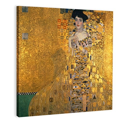 Wandkings Leinwandbild "Bildnis der Adele Bloch-Bauer" von Gustav Klimt / 90 x 90 cm / auf Keilrahmen