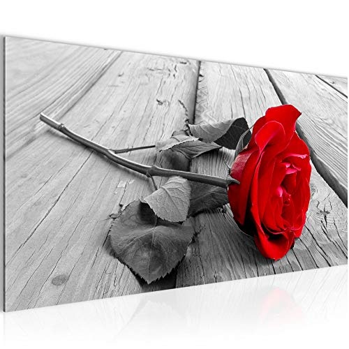 Bilder Blumen Rose Wandbild 100 x 40 cm Vlies - Leinwand...