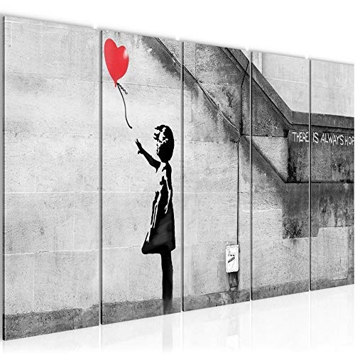 Bilder Banksy - Ballon Girl Wandbild 200 x 80 cm Vlies -...
