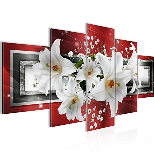 Bilder Blumen Lilien Wandbild 200 x 100 cm Vlies -...