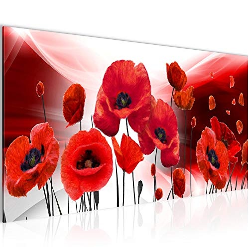 Bilder Blumen Mohnblumen Wandbild 100 x 40 cm Vlies -...