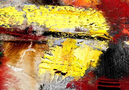 murando - Bilder Abstrakt 150x50 cm Vlies Leinwandbild 1 TLG Kunstdruck modern Wandbilder XXL Wanddekoration Design Wand Bild - rot gelb a-A-0360-b-a