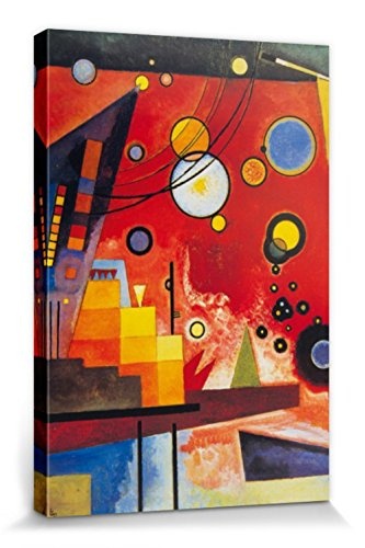 1art1 81614 Wassily Kandinsky - Schweres Rot, 1924 Poster Leinwandbild Auf Keilrahmen 120 x 80 cm