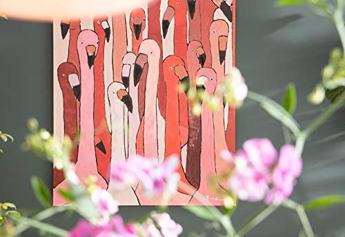 Kare Design Bild Touched Flamingo Meeting, XXL Leinwandbilder auf Keilrahmen, Wanddekoration mit Flamingo, rot, rosa, (H/B/T) 120x90x4cm