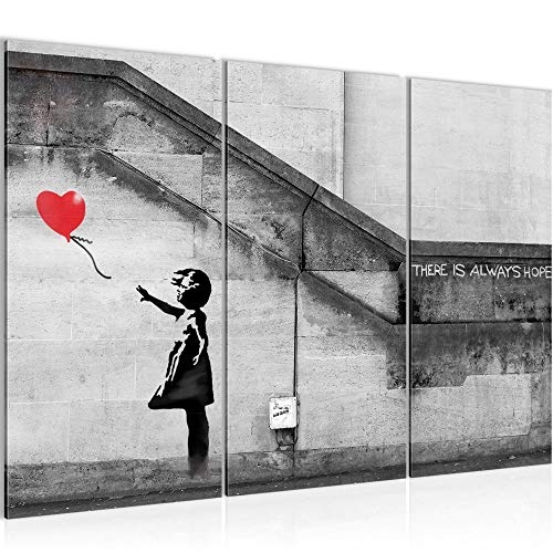 Bilder Banksy - Ballon Girl Wandbild 120 x 80 cm Vlies -...