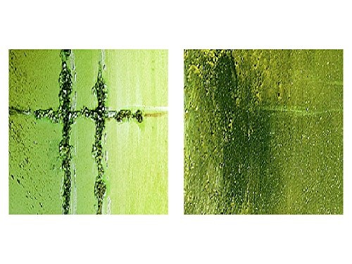 Bilder abstrakt Wandbild 120 x 40 cm Vlies - Leinwand Bild XXL Format Wandbilder Wohnzimmer Wohnung Deko Kunstdrucke Grün 3 Teile - Made IN Germany - Fertig zum Aufhängen 100933c