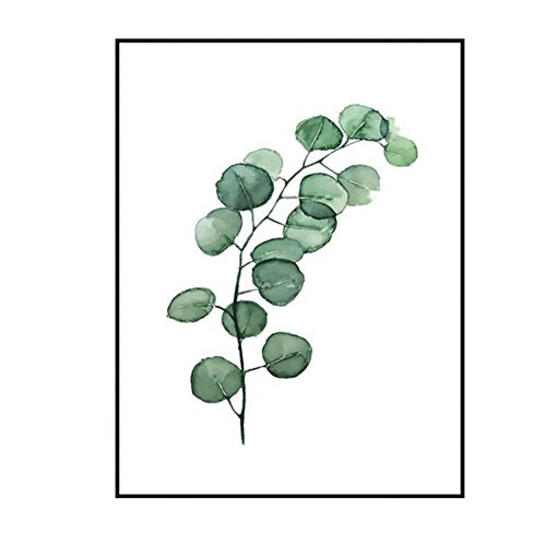 Yiwa Modern Grün Pflanze Blatt Druck Leinwandbild Kunstdruck Poster Wandbild Home Decor Geschenk (Ohne Rahmen), L-075, 30x40cm