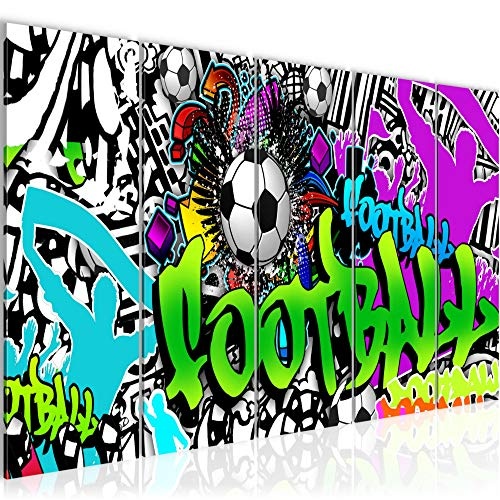 Bilder Fussball Graffiti Wandbild 150 x 60 cm Vlies -...