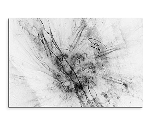 Sinus Art Abstrakt 1169-120x80cm SCHWARZ-Weiss Bilder - Wandbild Kunstdruck in XXL Format - Fertig Aufgespannt - TOP - Leinwand - Wand Bild - Kunst Bild - Wandbild abstrakt XXL