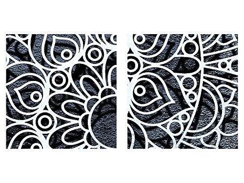 Bilder Mandala Abstrakt Wandbild 200 x 80 cm Vlies - Leinwand Bild XXL Format Wandbilder Wohnzimmer Wohnung Deko Kunstdrucke Blau 5 Teilig - Made IN Germany - Fertig zum Aufhängen 109455c