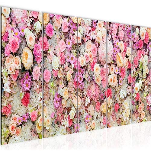 Bilder Blumen Wandbild 200 x 80 cm Vlies - Leinwand Bild...