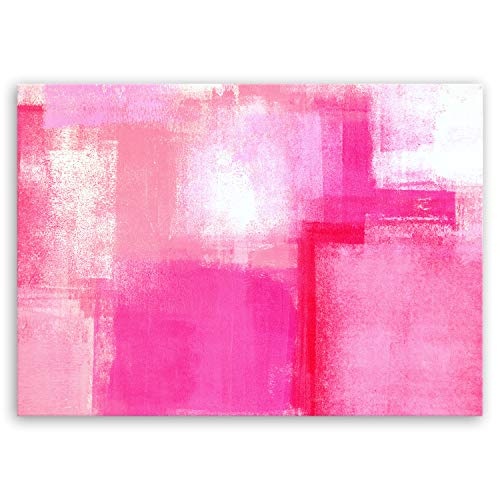 ge Bildet® hochwertiges Leinwandbild - Pink Abstract - 100 x 70 cm einteilig 1238