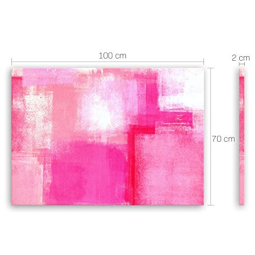 ge Bildet® hochwertiges Leinwandbild - Pink Abstract - 100 x 70 cm einteilig 1238