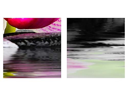 Bilder Orchidee Feng Shui Wandbild 150 x 75 cm Vlies - Leinwand Bild XXL Format Wandbilder Wohnzimmer Wohnung Deko Kunstdrucke Pink 5 Teilig - MADE IN GERMANY - Fertig zum Aufhängen 502053a