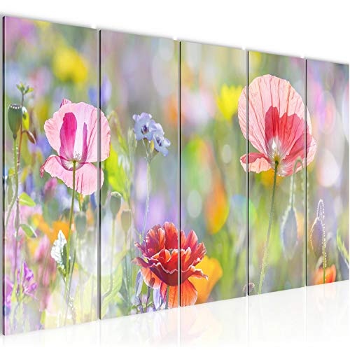 Bilder Blumen Mohnblume Wandbild 150 x 60 cm Vlies -...