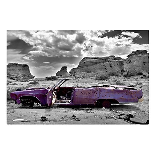 Bilderwelten Leinwandbild Schwarz-Weiß - Pink Cadillac - Quer 2:3, 120cm x 180cm