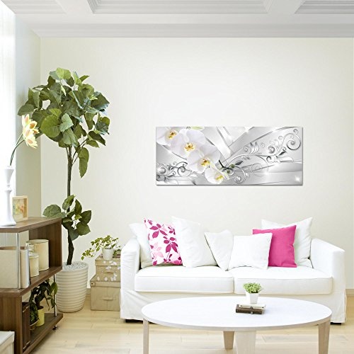 Bilder Blumen Orchidee Wandbild 100 x 40 cm Vlies - Leinwand Bild XXL Format Wandbilder Wohnzimmer Wohnung Deko Kunstdrucke Pink 1 Teilig - Made IN Germany - Fertig zum Aufhängen 209112a