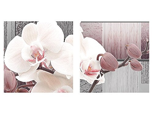 Bilder Blumen Orchidee Wandbild 100 x 50 cm Vlies - Leinwand Bild XXL Format Wandbilder Wohnzimmer Wohnung Deko Kunstdrucke Pink 4 Teilig - Made IN Germany - Fertig zum Aufhängen 204642c