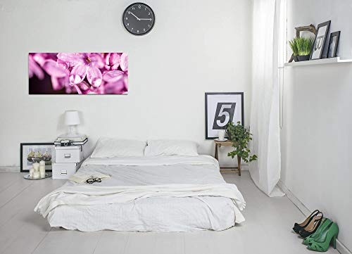 Paul Sinus Art GmbH Blumen in pink 120x 50cm Panorama Leinwand Bild XXL Format Wandbilder Wohnzimmer Wohnung Deko Kunstdrucke