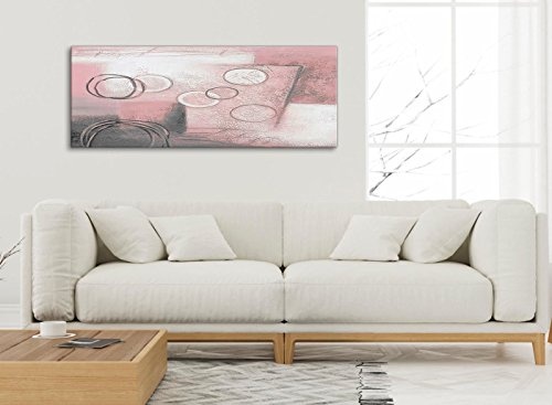 Blush Pink Grau Malerei Wohnzimmer Leinwand Bilder Zubehör – Abstrakt 1433–120 cm Print Wallfillers