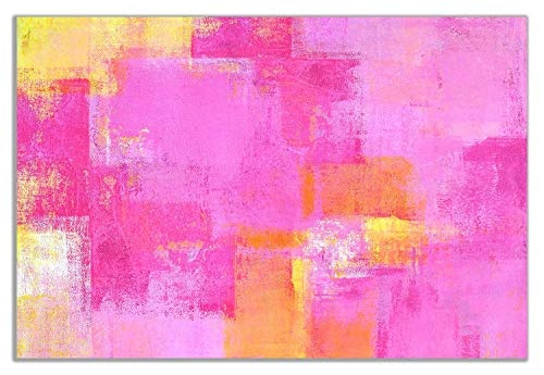 Leinwandbild, abstrakt, Pink/Gelb, gelb, 91x61cm (36x24in)