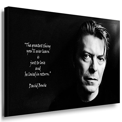 David Bowie Leinwandbild LaraArt Bilder Schwarz-Weiß m73 Wandbild 80 x 60 cm