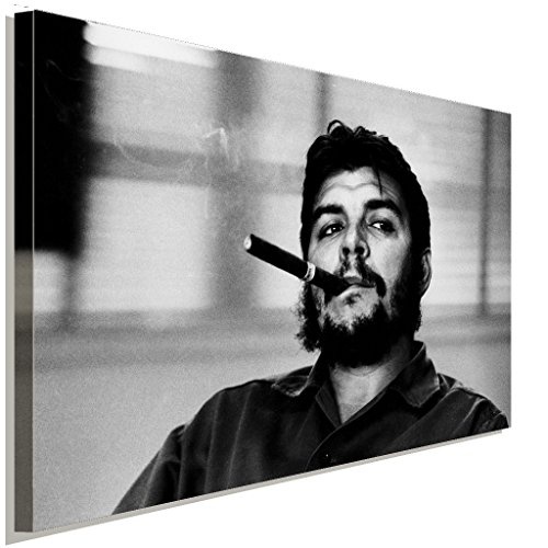 Che Guevara Ziggare Schwarz-Weiß Leinwandbild LaraArt Studio Wanddeko Wandbild 80 x 60 cm